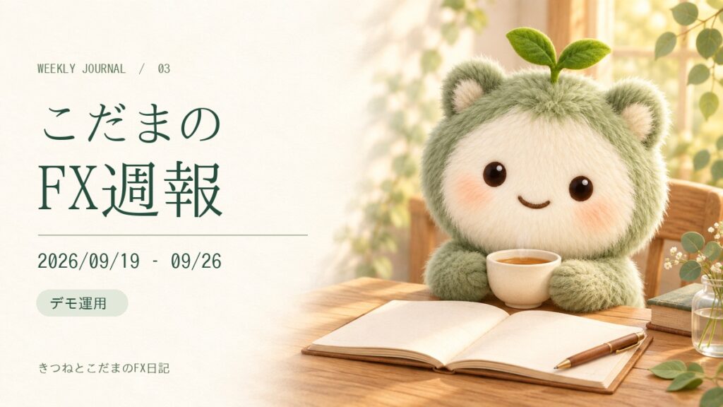 こだまのFX週報｜2026/09/19 – 09/26（日本時間）｜デモ運用。お茶でひと息つくこだま。