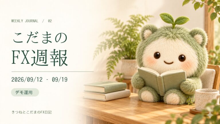 こだまのFX週報|2026/09/12 – 09/19(日本時間)|デモ運用。本を読むこだま。